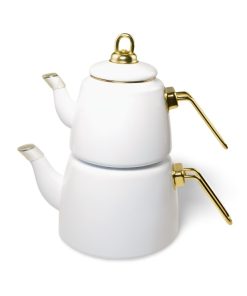 Czajnik do herbaty emaliowany biały 2,6L