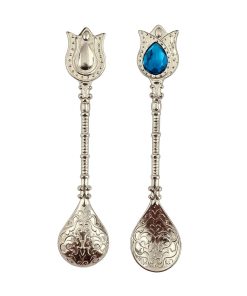 Łyżeczka do kawy, herbaty srebrna zdobiona 1szt